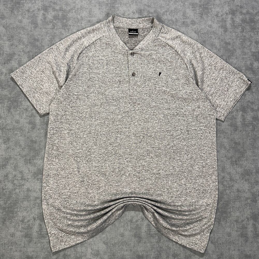 Primo Blade Collar Polo Mens M Gray Heather Performance Golf Shirt Raglan